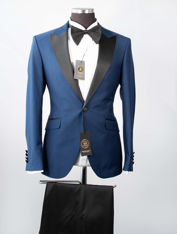 One Button Blue Slim Fit Tuxedo – EUROBOUTIQUE RX
