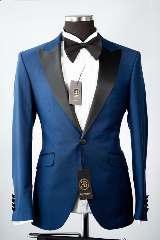 One Button Blue Slim Fit Tuxedo – EUROBOUTIQUE RX