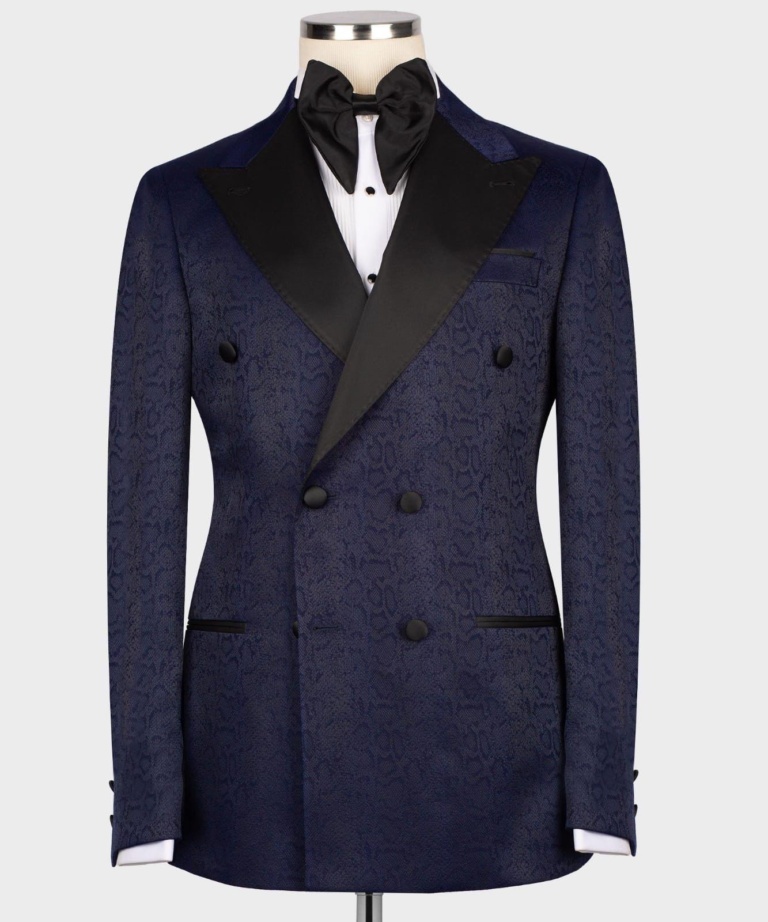 Double Rrl Tux Navy Blue Double Breasted Tuxedo - EUROBOUTIQUE RX