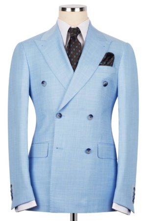 Light Blue Double Breasted Suit