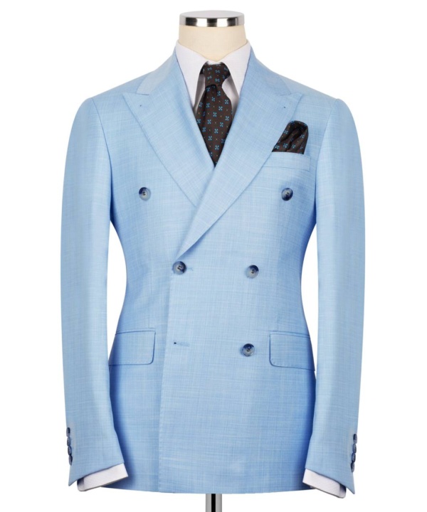 Light Blue Double Breasted Suit