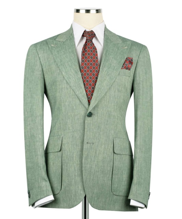 Sage Green Single Breasted Suit