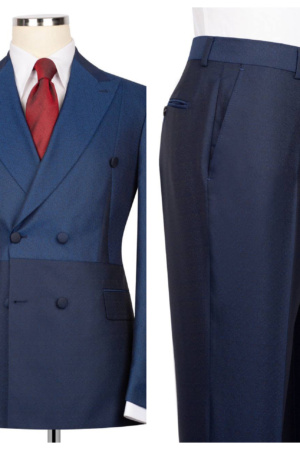 Navy Blue Double-Breasted Tuxedo