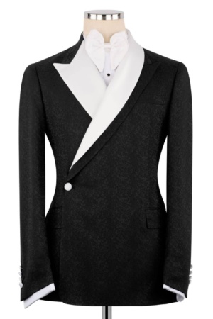 Black Tuxedo with Ivory Peak Lapel