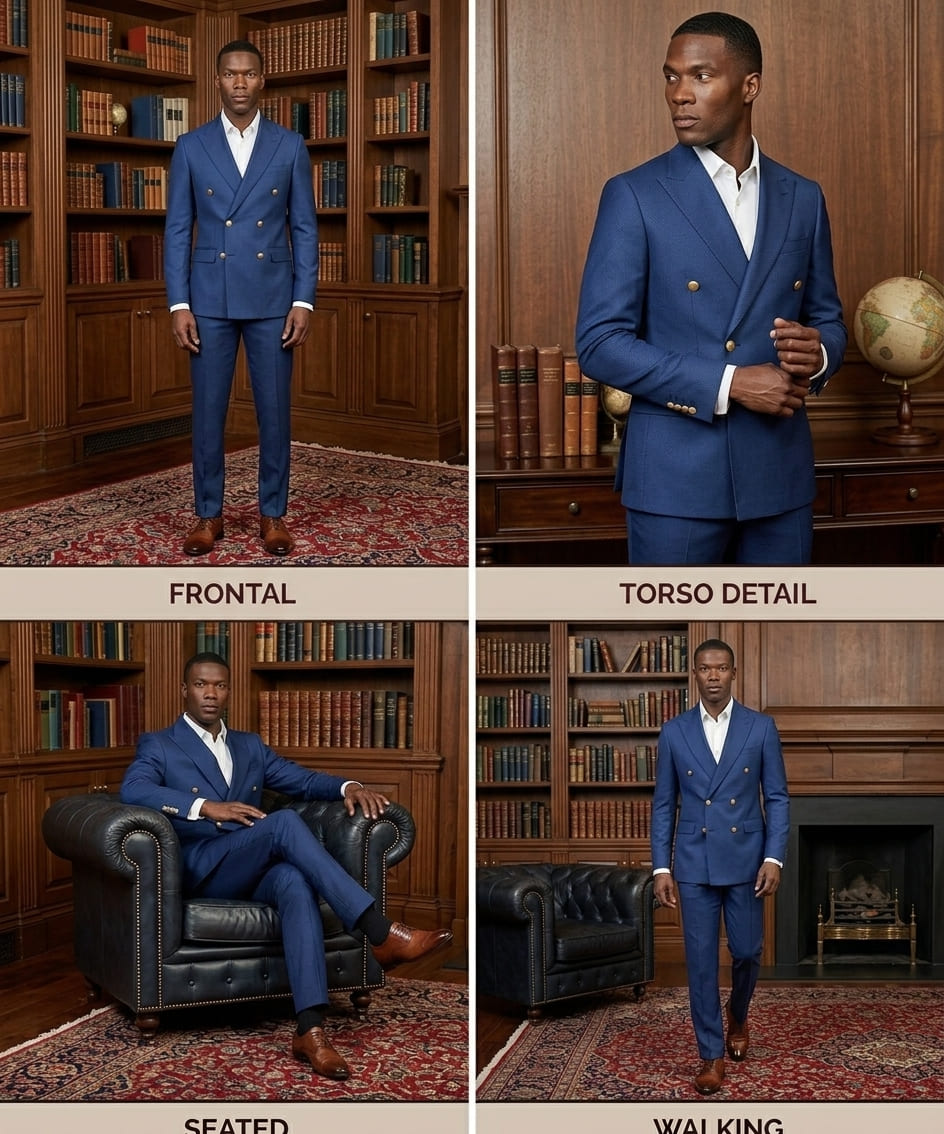 Blue Double Breasted Jacket - Image 2
