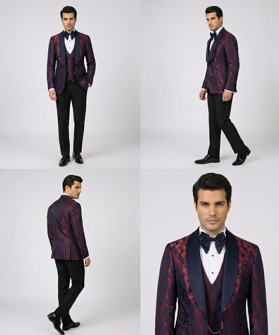 Burgundy Tuxedo - Image 2