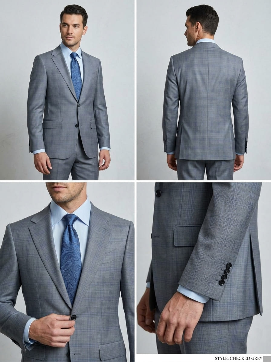 Checked Grey Suit - Image 2