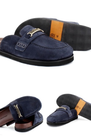 EuroBoutiqueRx Navy Suede Mule