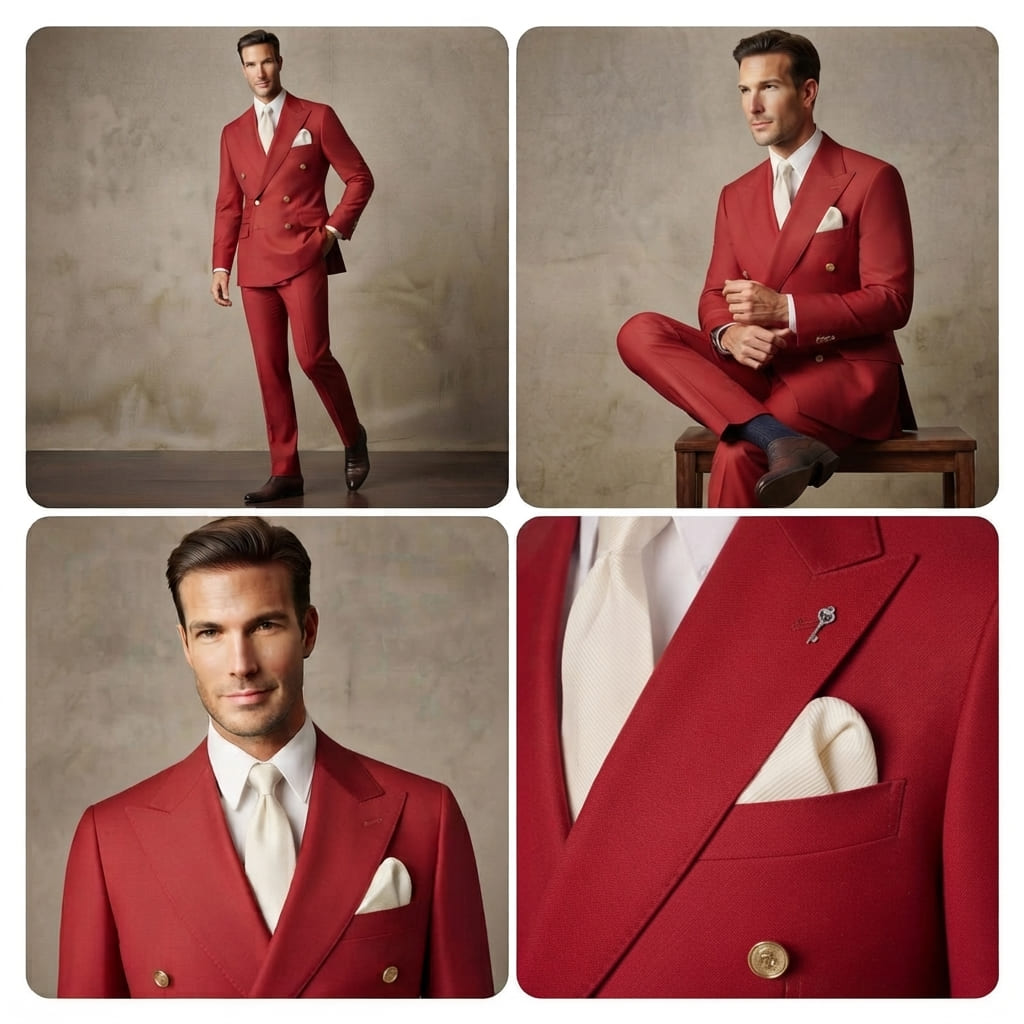 Red Double Breasted Suit - Image 2