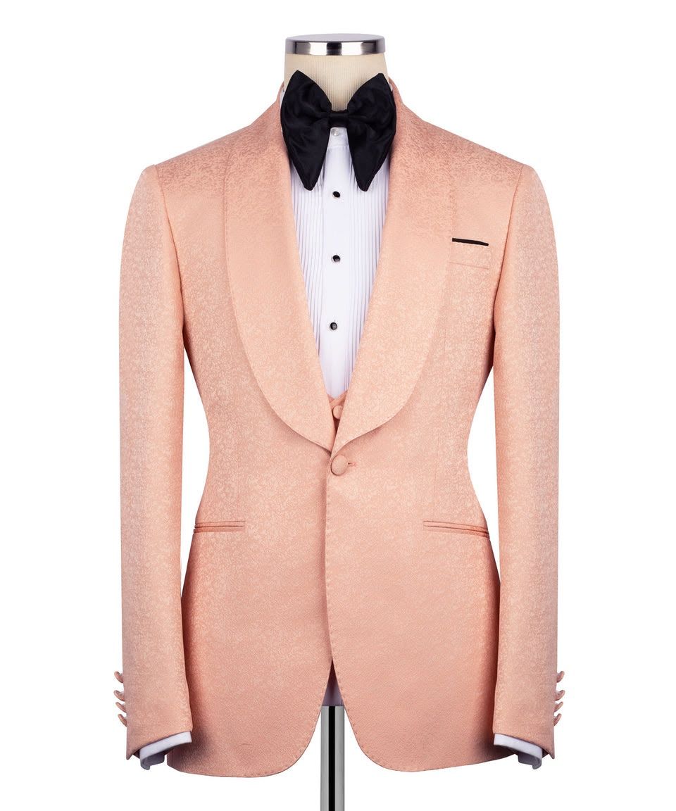 Blush Pink Silk Satin Tuxedo - Image 5