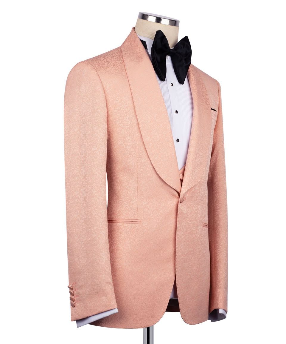Blush Pink Silk Satin Tuxedo - Image 6