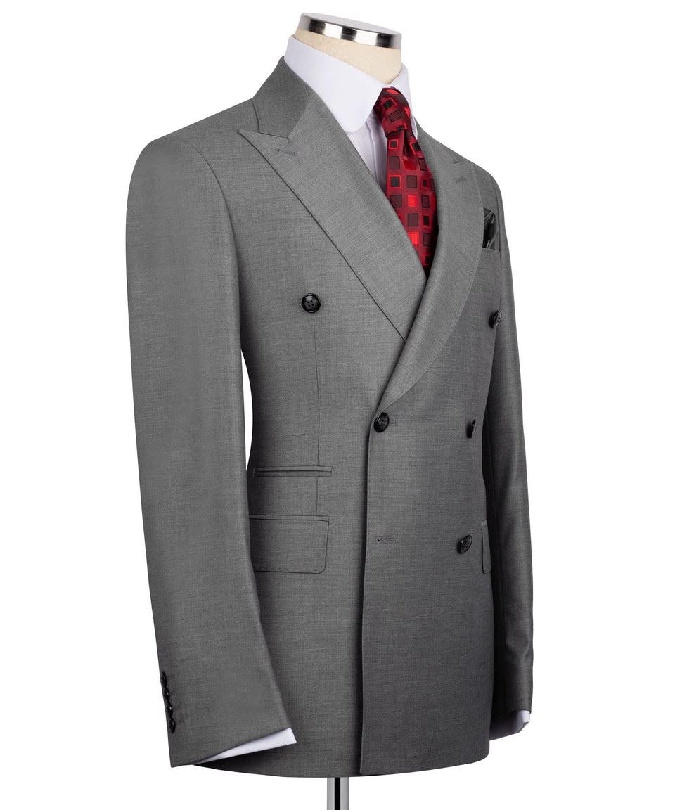 Gray Super 220’s Wool Double-Breasted Suit - Image 4