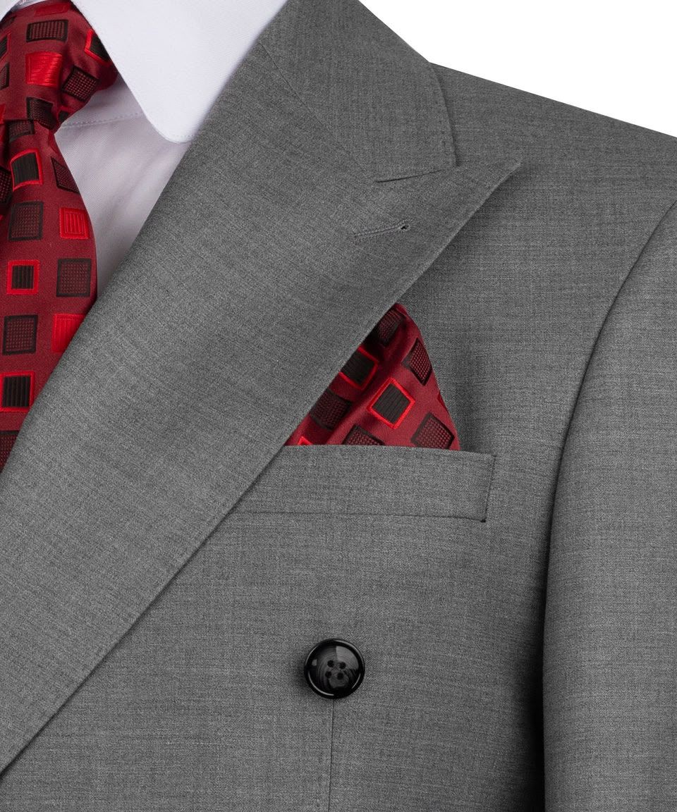 Gray Super 220’s Wool Double-Breasted Suit - Image 3