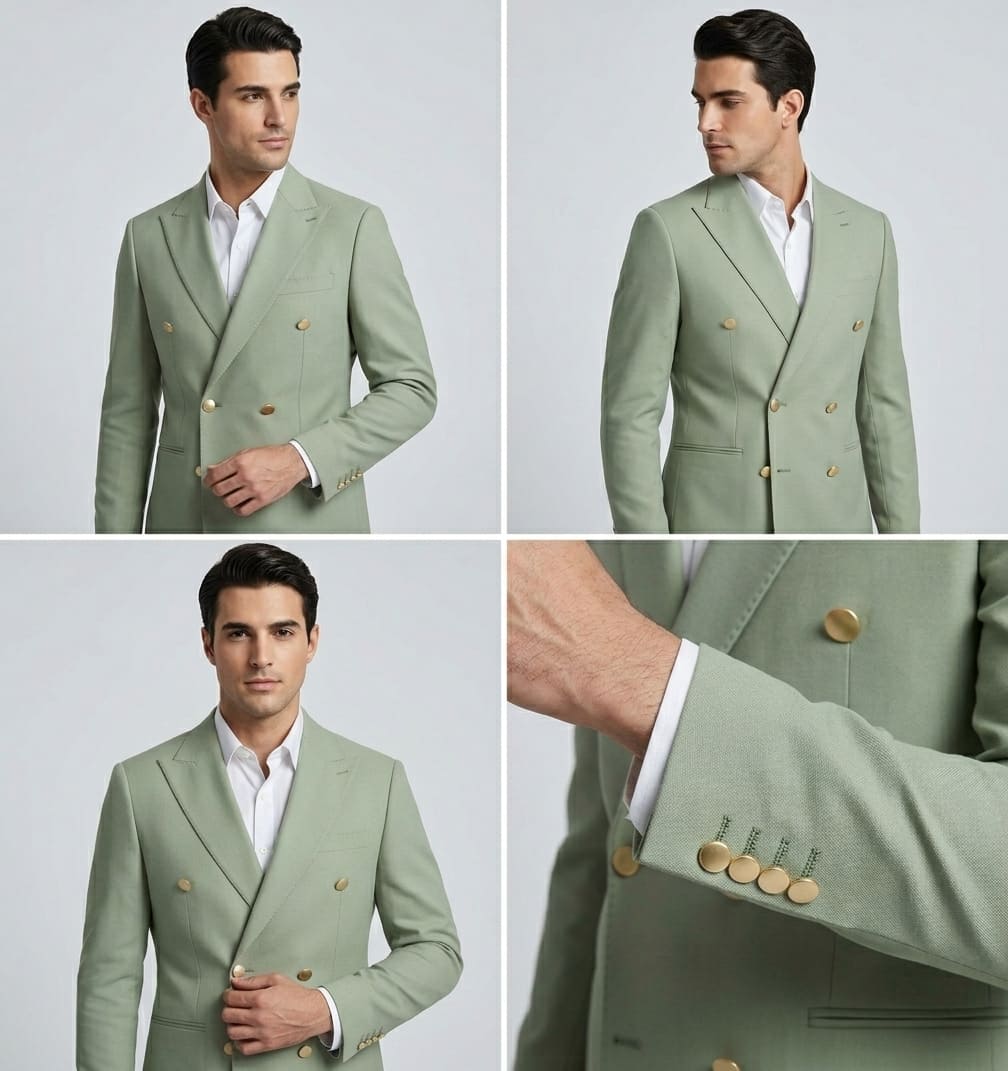 Green Double Breasted Jacket - Image 2