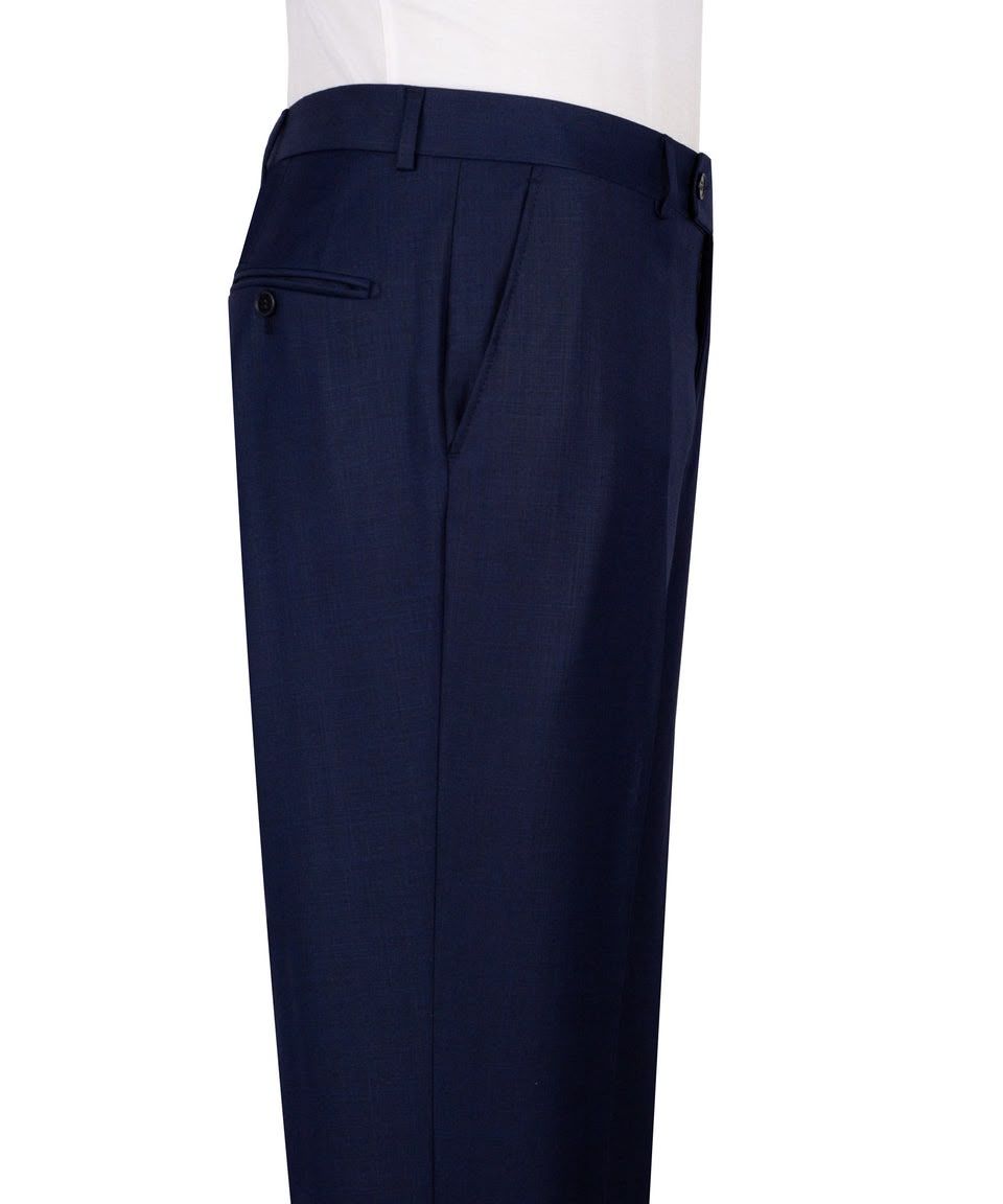 Navy Blue Super 220’s Wool Three-Piece Suit with Matching Pants - Image 2