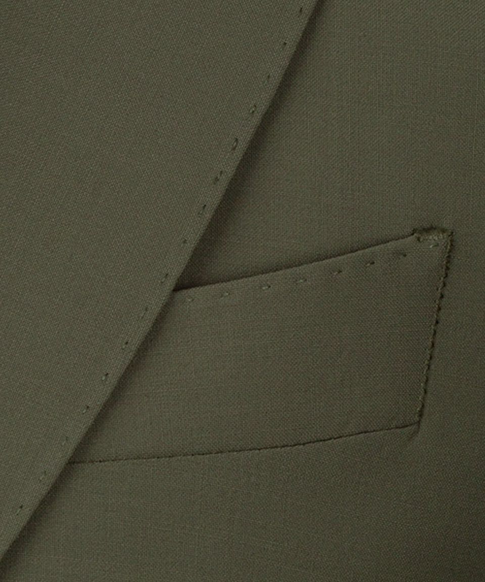 Olive Green Super 220’s Wool Three-Piece Suit with Matching Pants - Image 4