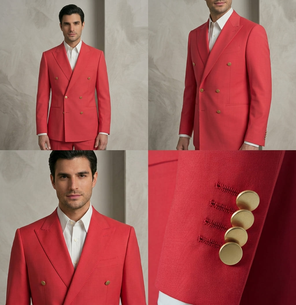 Red Double Breasted Jacket - Image 2